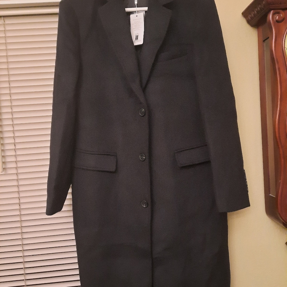 ELETOP Mens Coat 80% Wool Blend Trench Long Top Coat